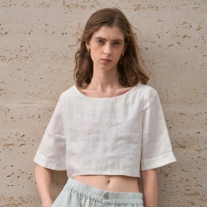 Boxy len crop top