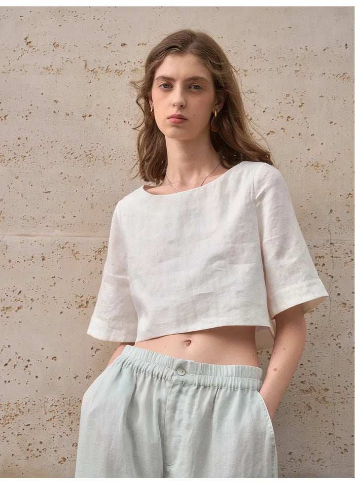 Boxy len crop top