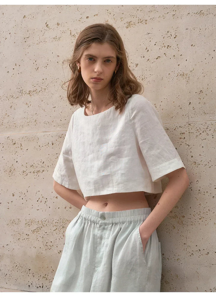 Boxy len crop top