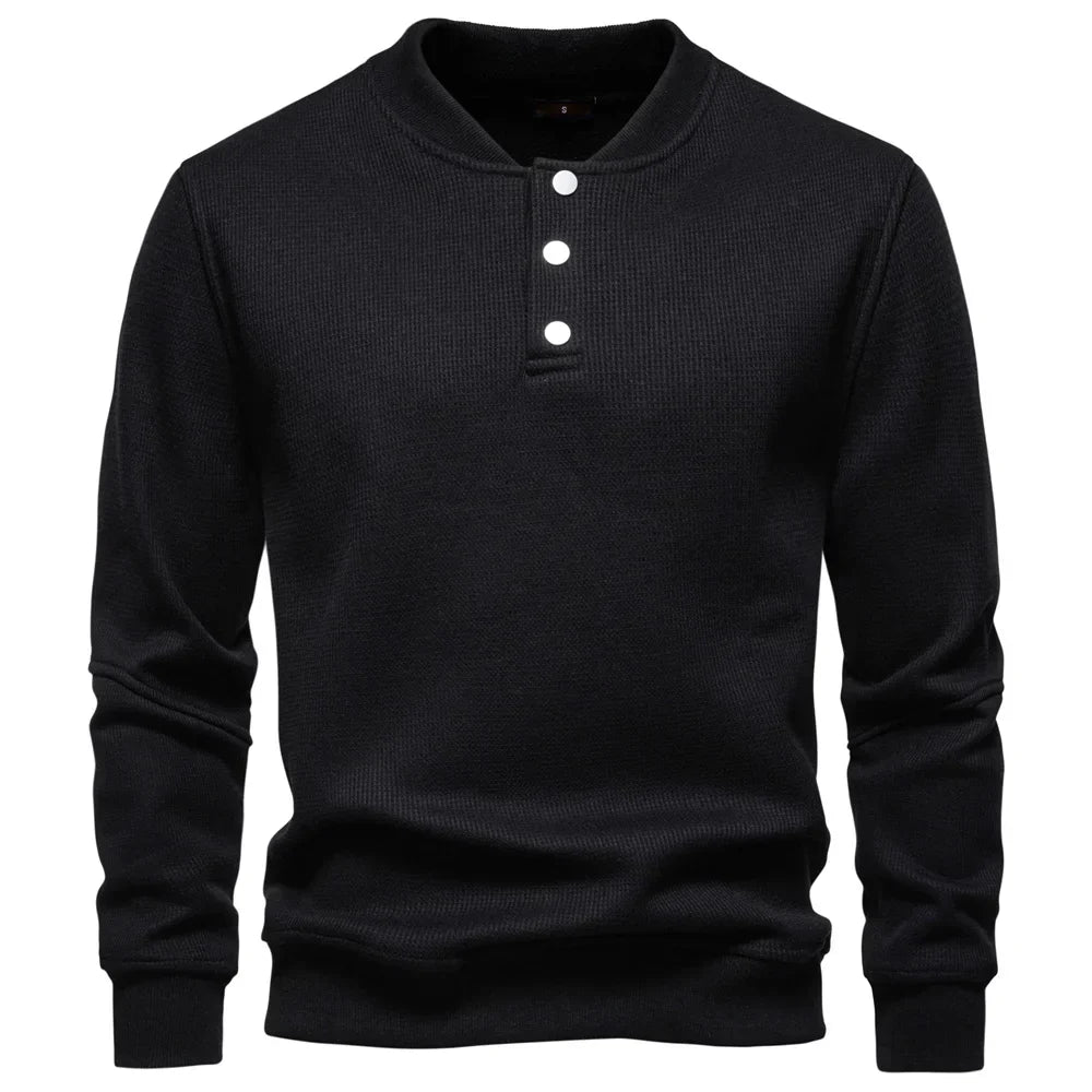 Fleece Gevoerd Sweatshirt Met Knoopdesign