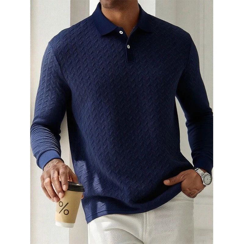 Casual Heren Polo Met Lange Mouwen