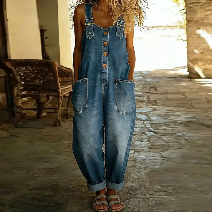 Mae | Měkké vintage denimové salopette s nastavitelnými ramínky