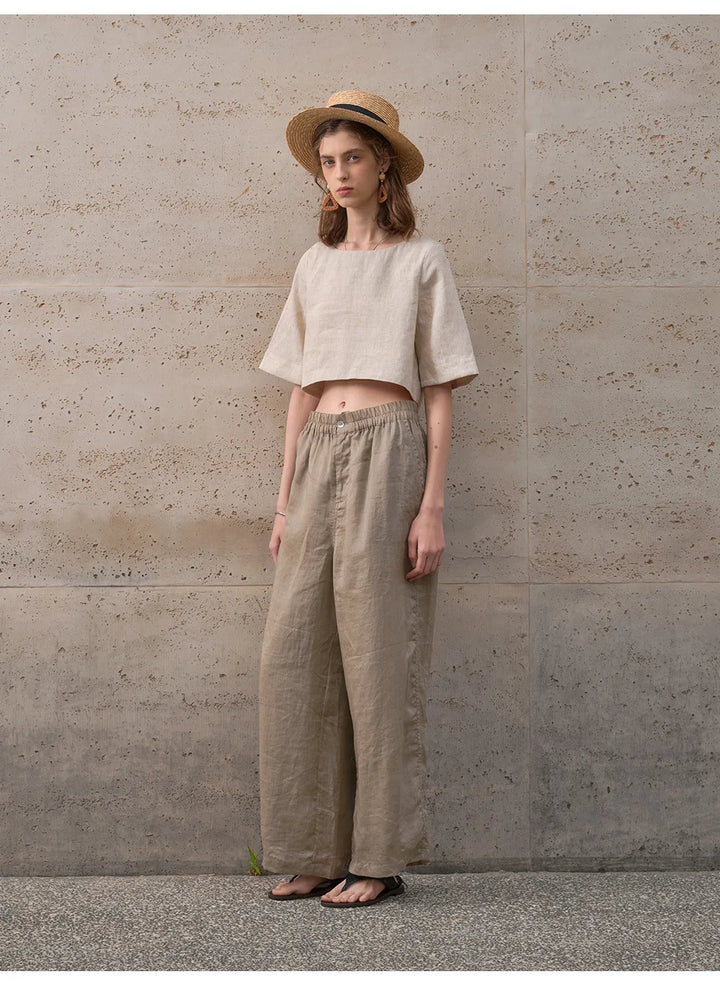 Boxy len crop top