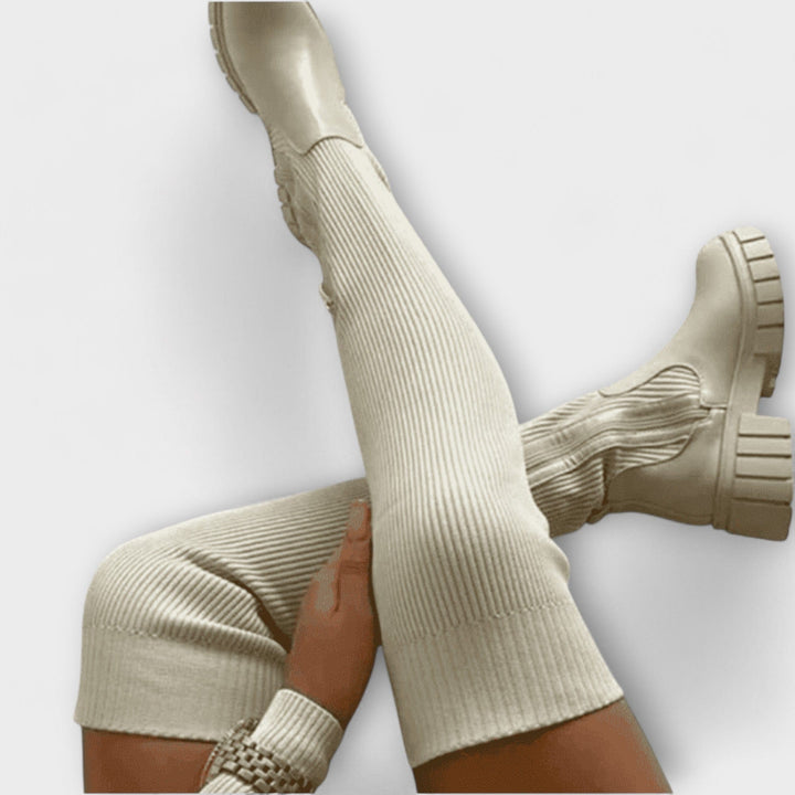 Lureva – Overknee kozačky s chunky podrážkou