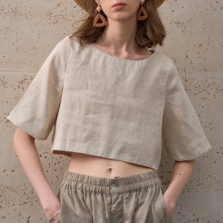 Boxy len crop top
