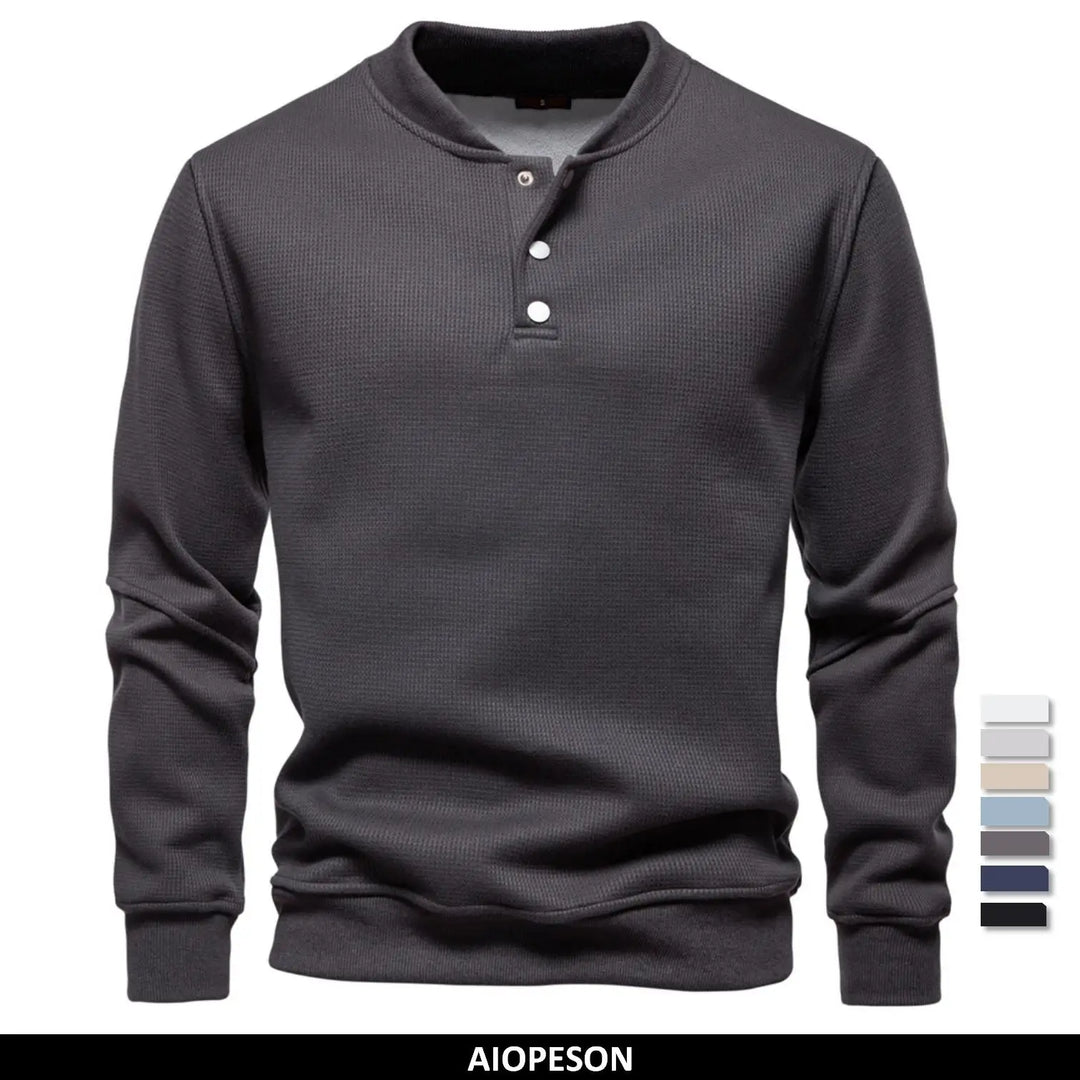 Fleece Gevoerd Sweatshirt Met Knoopdesign