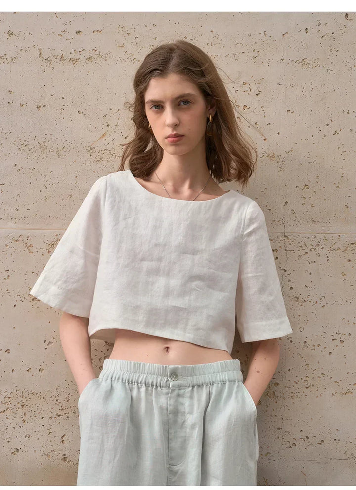 Boxy len crop top