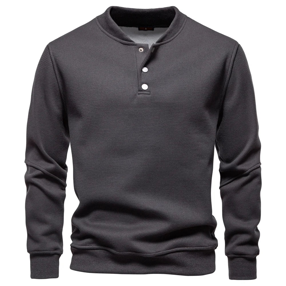 Fleece Gevoerd Sweatshirt Met Knoopdesign