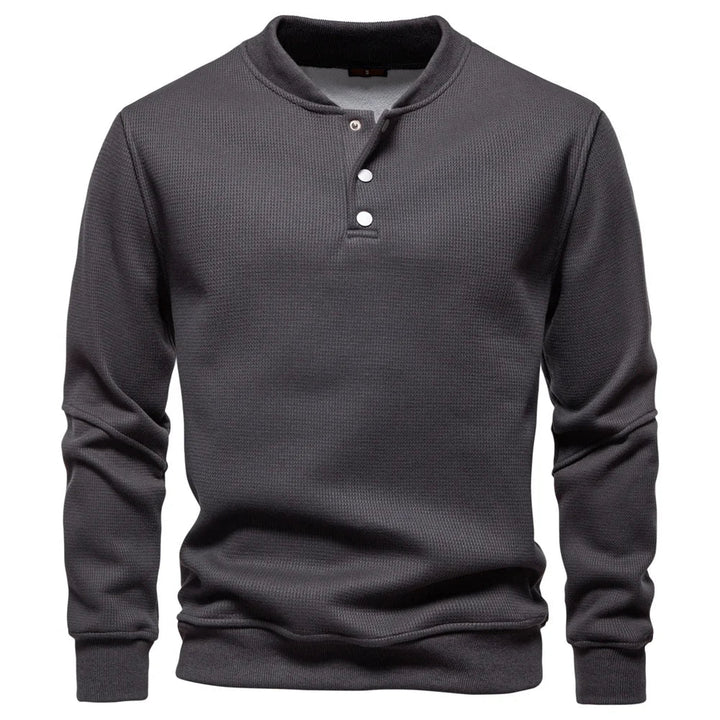 Fleece Gevoerd Sweatshirt Met Knoopdesign
