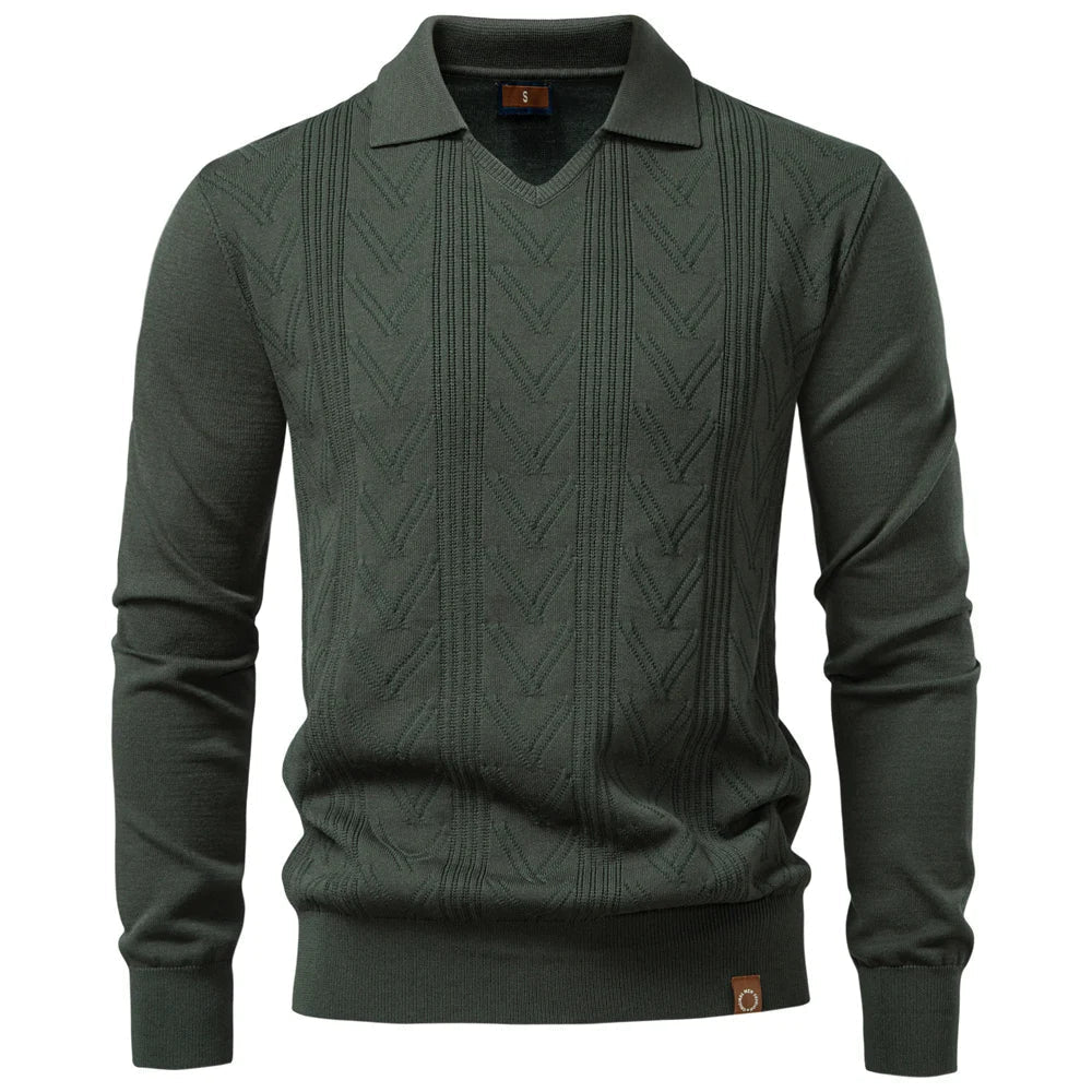 Gebreide Luxe Polo Met V-Hals