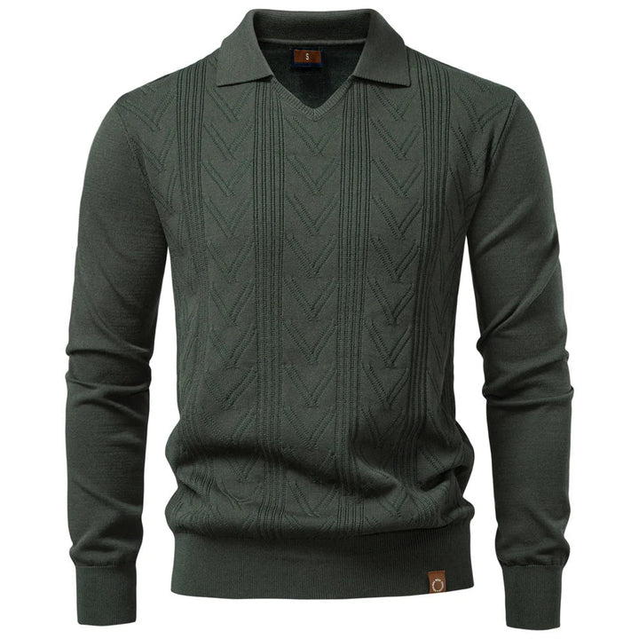 Gebreide Luxe Polo Met V-Hals