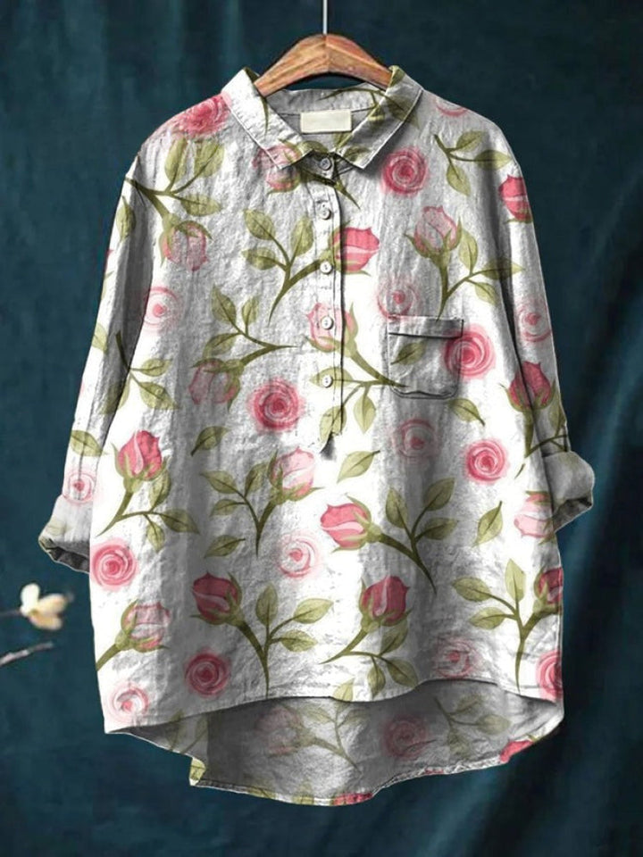 Sienna™ | Tijdloze Linnen Blouse met Print