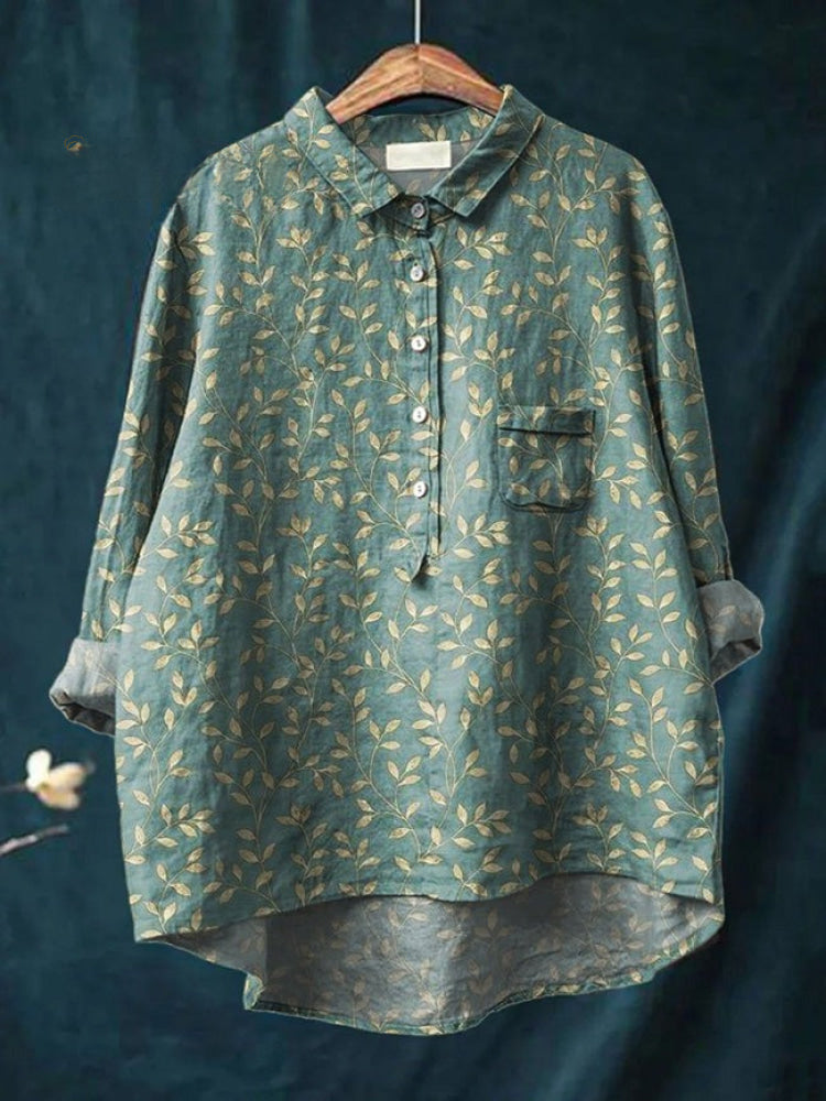 Sienna™ | Tijdloze Linnen Blouse met Print