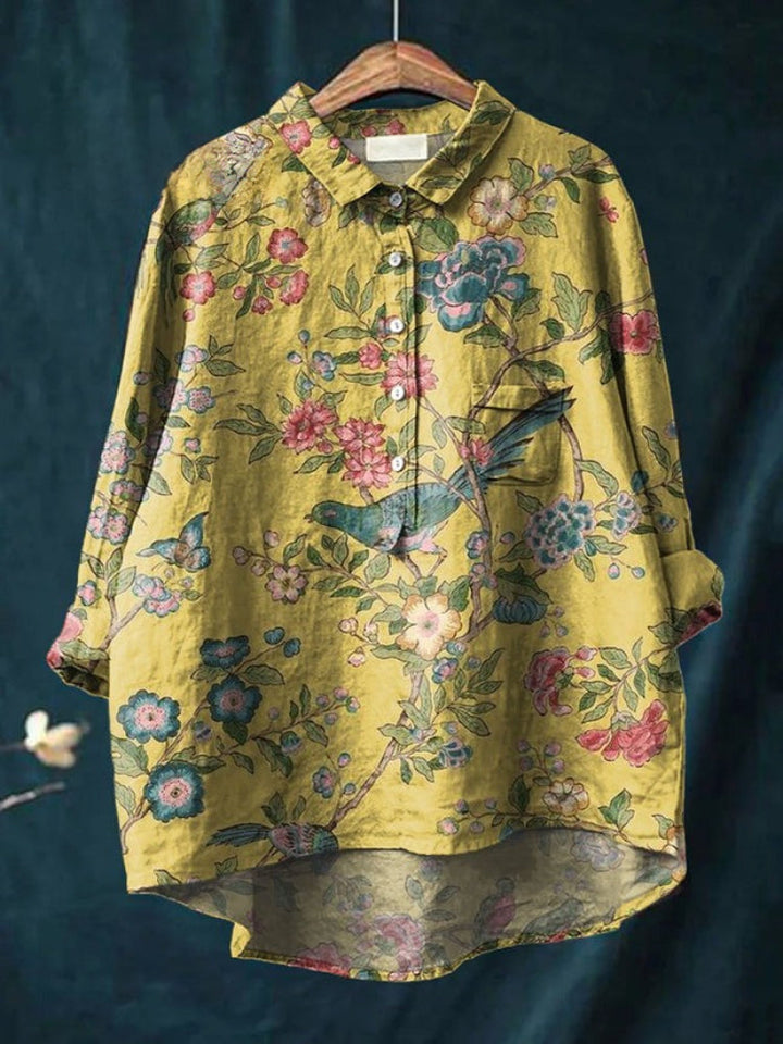 Sienna™ | Tijdloze Linnen Blouse met Print