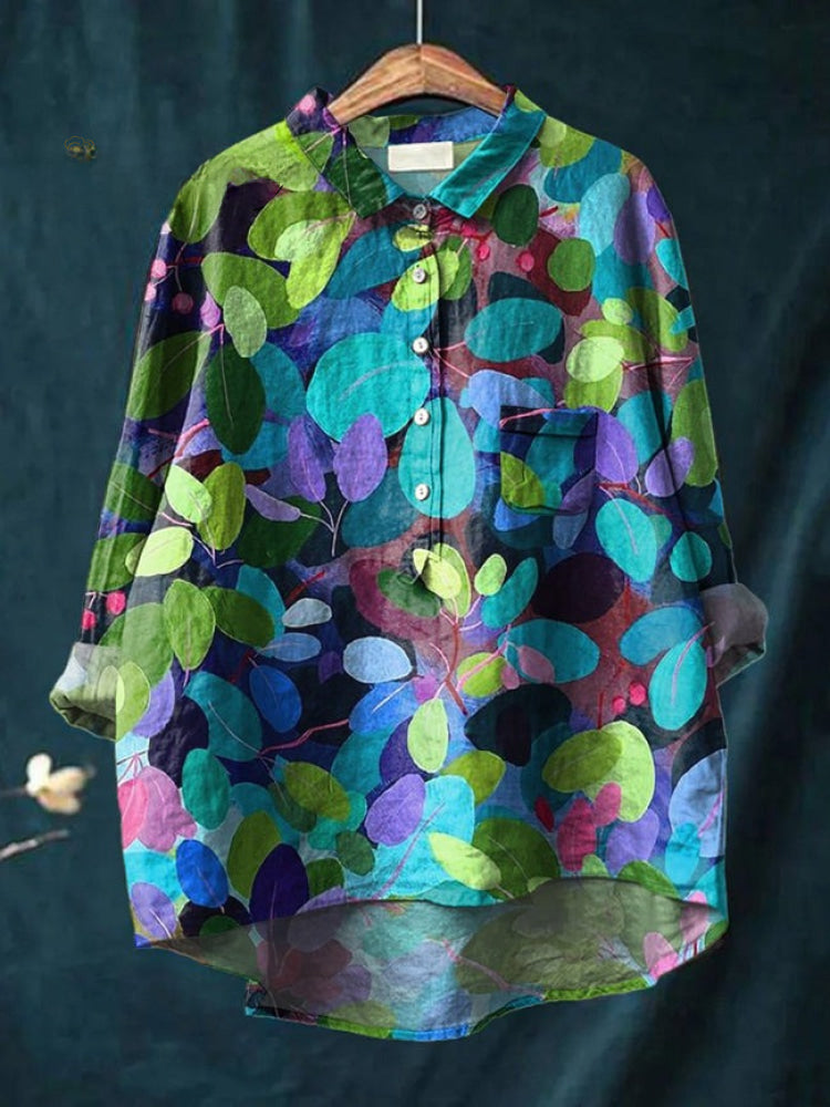 Alessia™ | Tijdloze Linnen Blouse met Patroon