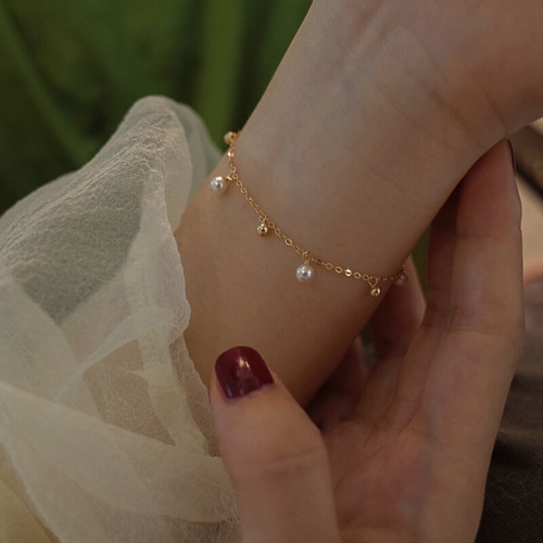 Zoetwaterparel gouden armband