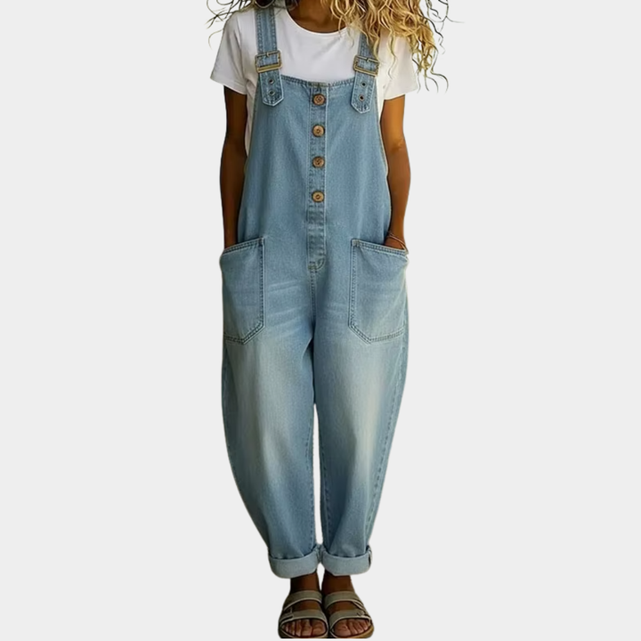 Mae | Měkké vintage denimové salopette s nastavitelnými ramínky