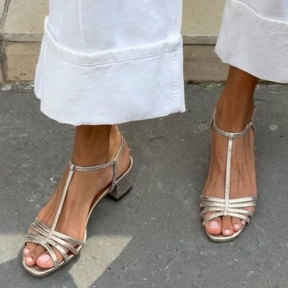 Allegra | Zlaté Sandály Každodenní Elegance