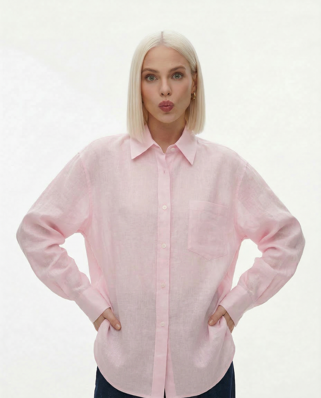 Přes oversized lněná košile