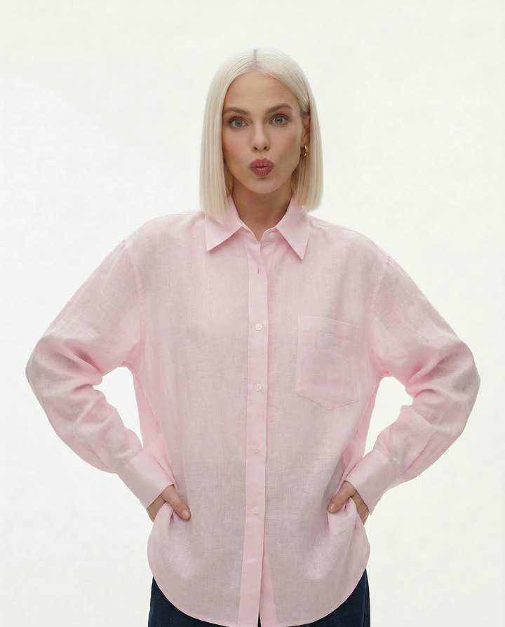 Přes oversized lněná košile