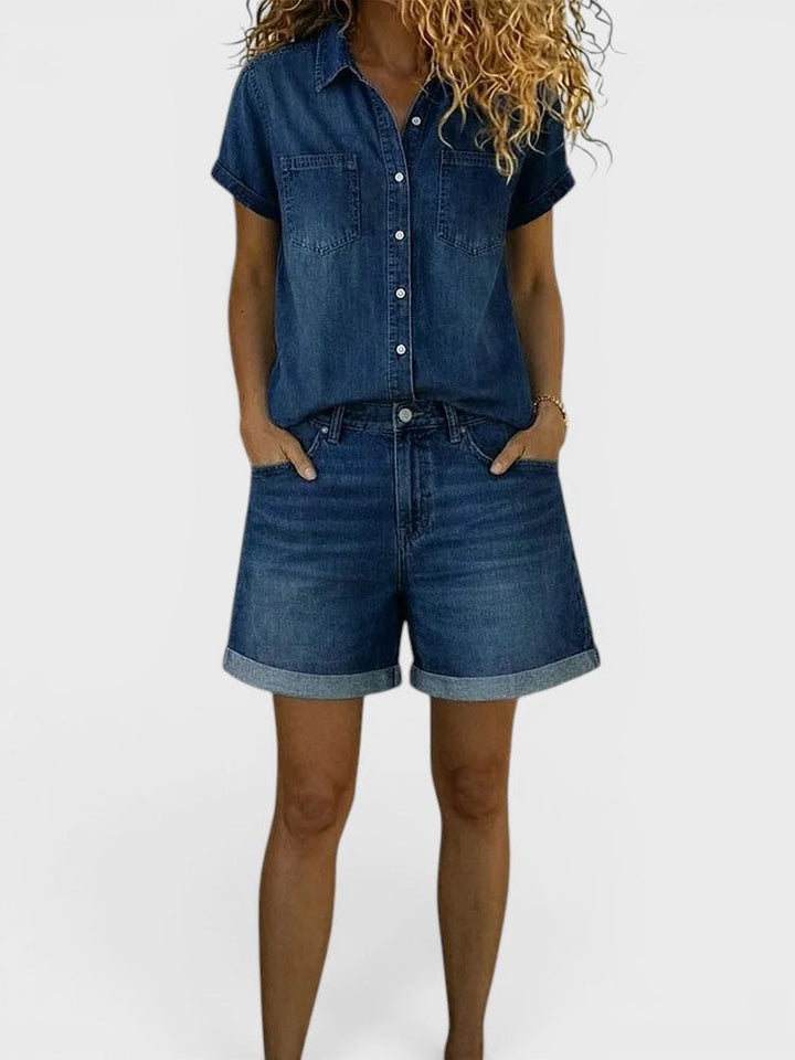 Stephanie | Ležérní souprava z krátkého denimu
