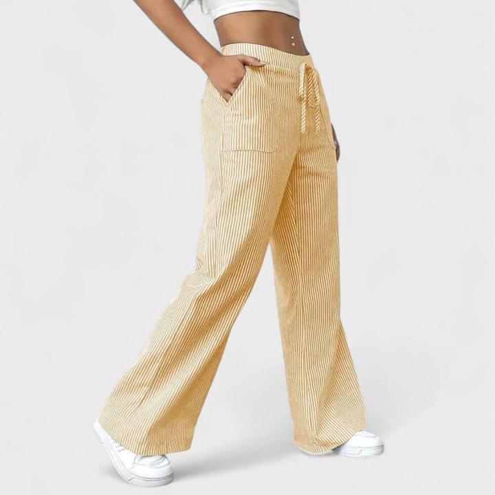 Dominique - Pohodlné, široké kalhoty s elegantními detaily