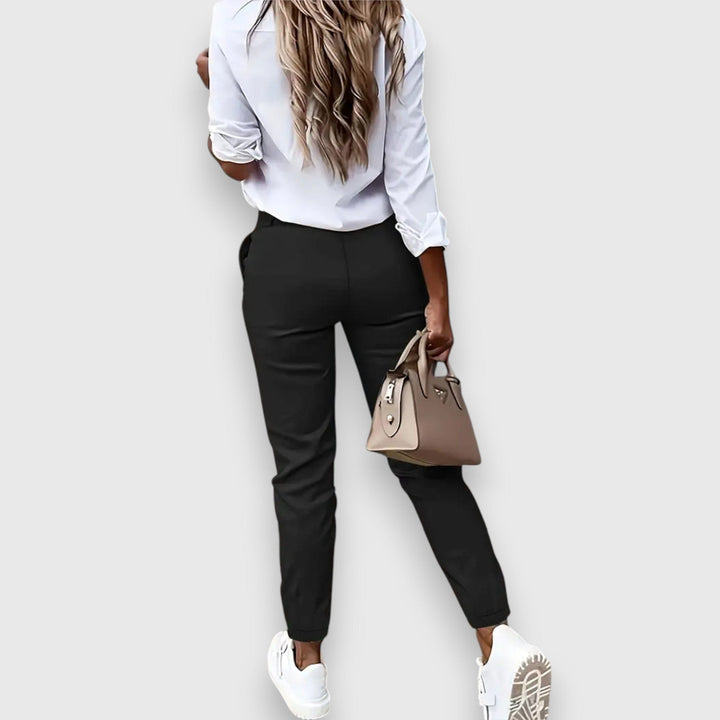 Lina – Slim fit jogger kalhoty v byznys stylu
