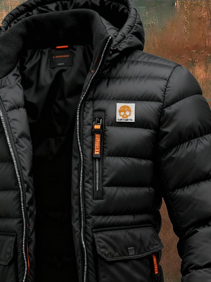 Gewatteerde blouson met technische capuchon