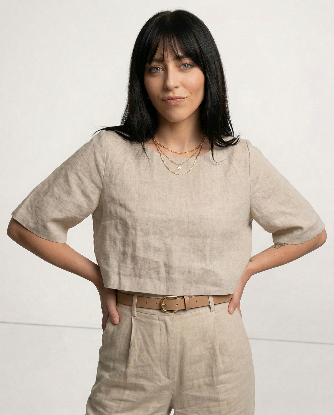 Boxy len crop top