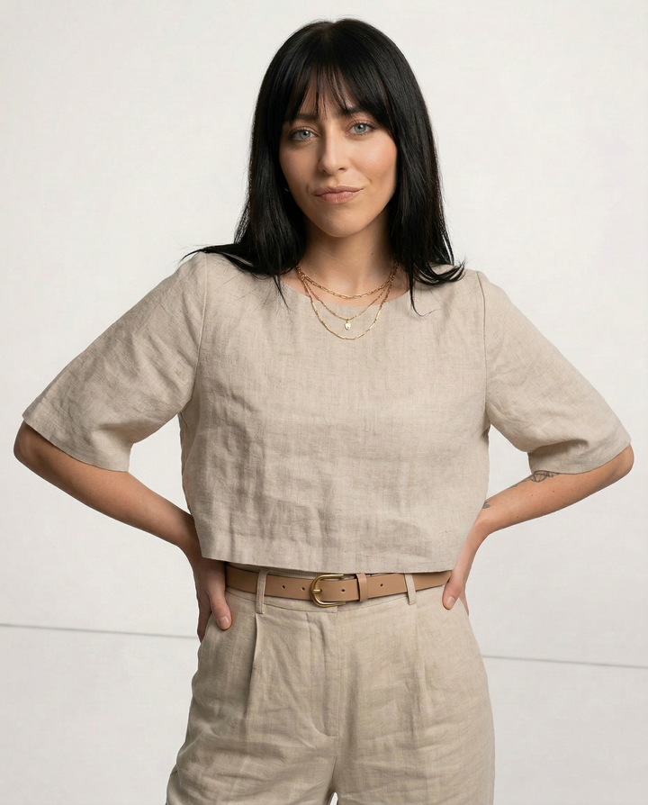 Boxy len crop top