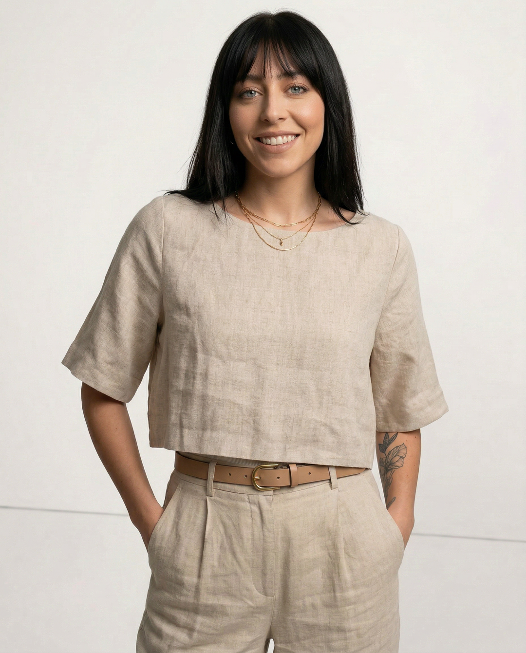 Boxy len crop top