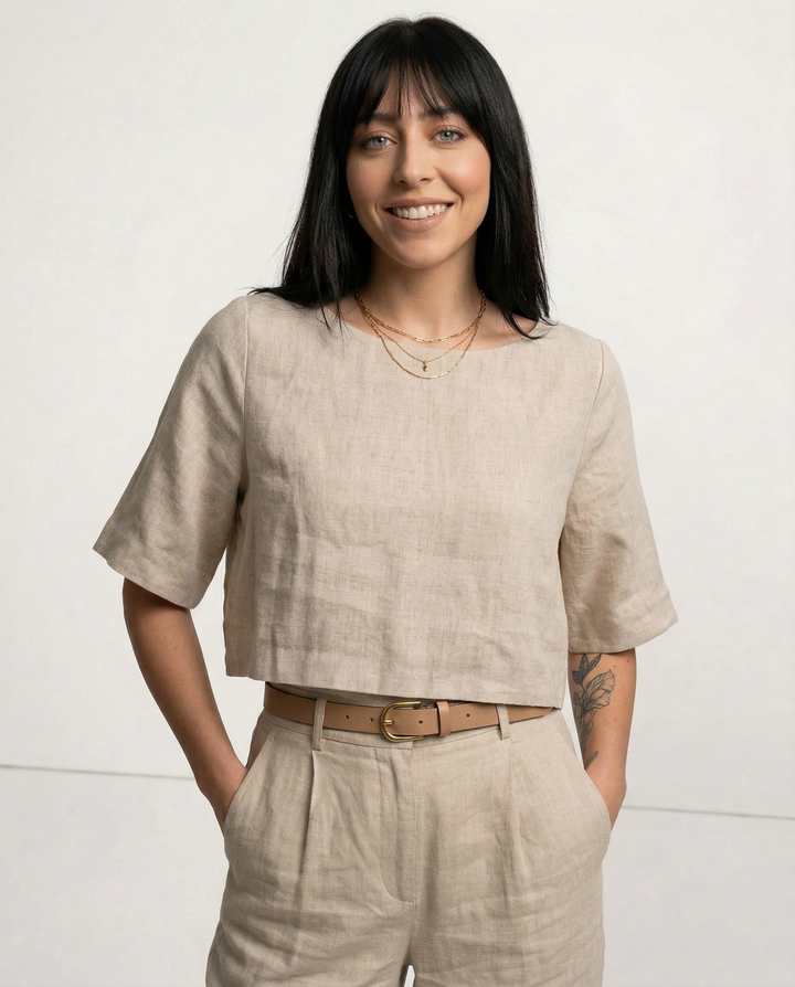 Boxy len crop top