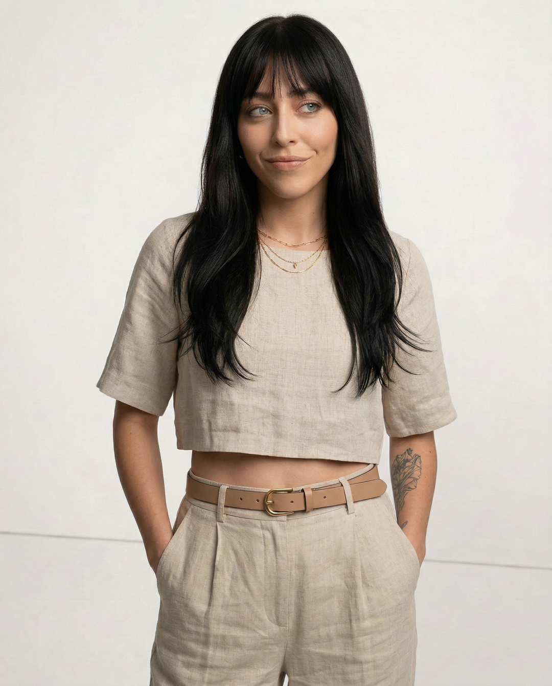 Boxy len crop top
