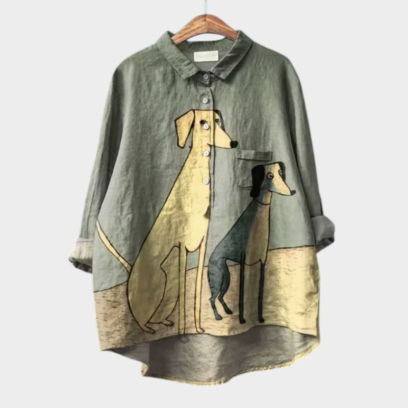 Palmira™ | Tijdloze Linnen Blouse met Print