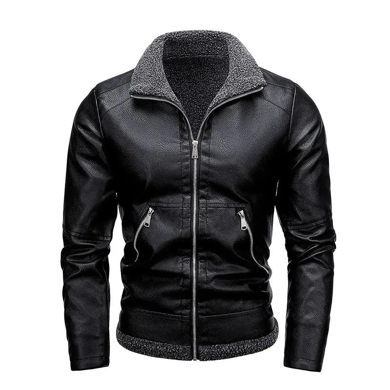Elegante gewatteerde leren jas