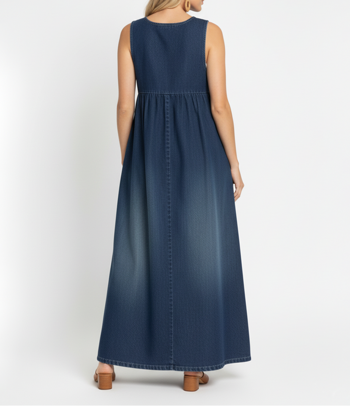 Karen | Maxi šaty z jemného a praného vintage denimu