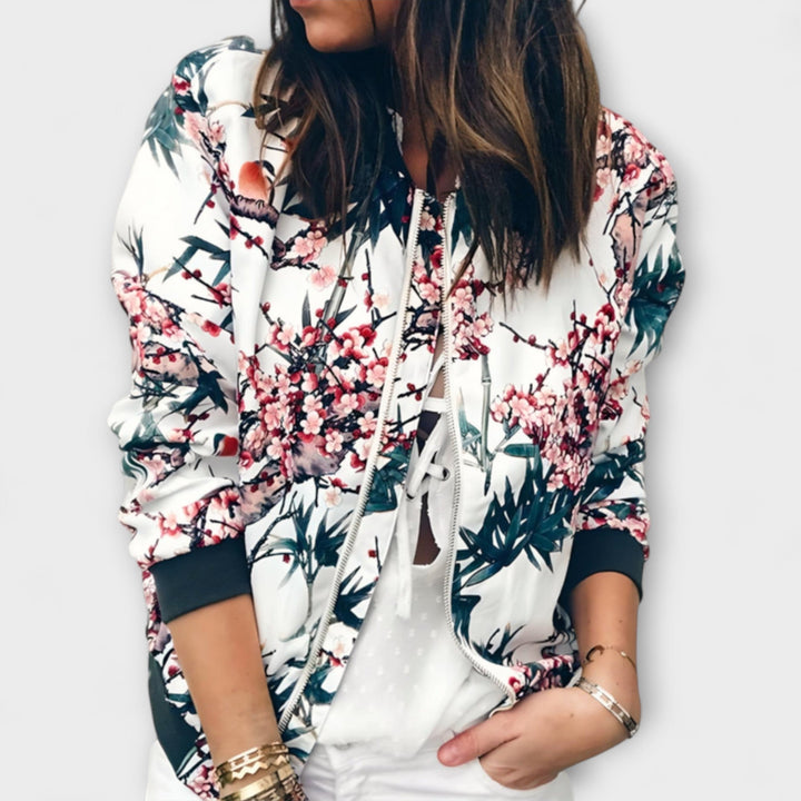 Kaelin - Elegantní bomber bunda s květinovým vzorem