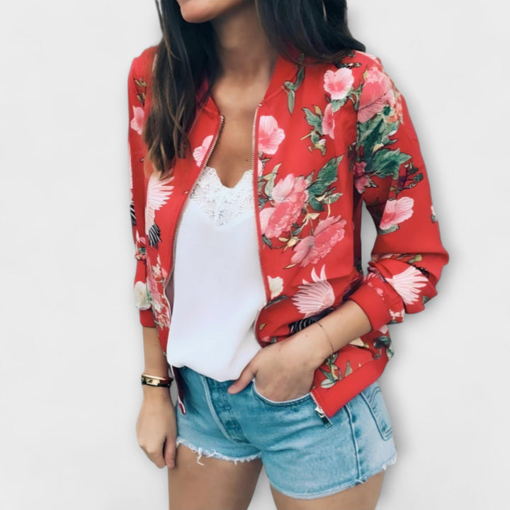 Kaelin - Elegantní bomber bunda s květinovým vzorem