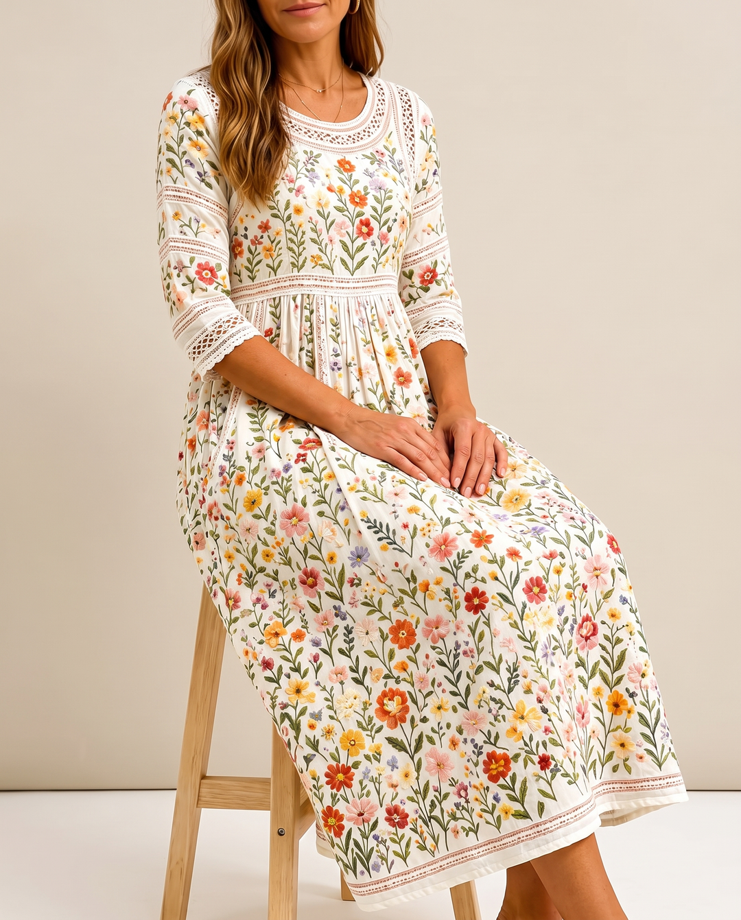 Flor | Midi šaty s kouzlem divokých květin